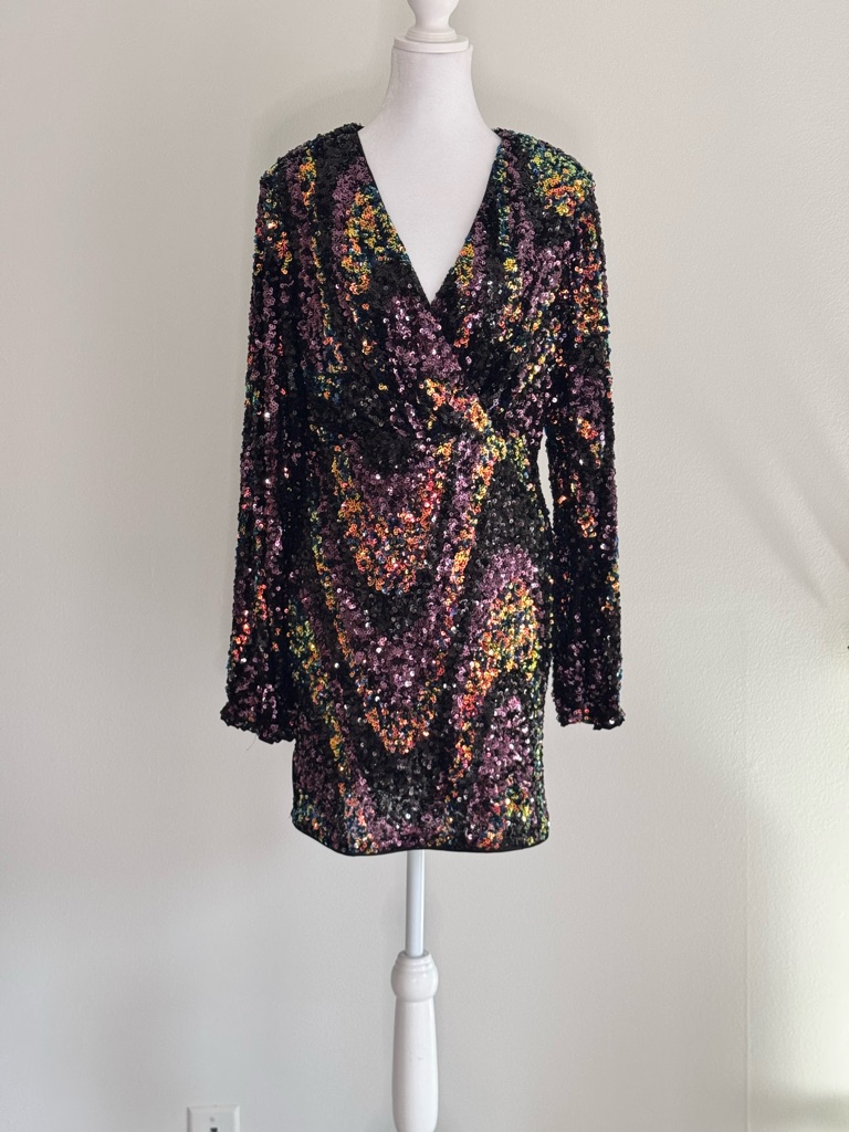 Saylor Althea Sequin Mini Dress Multicolor Size L Nwt